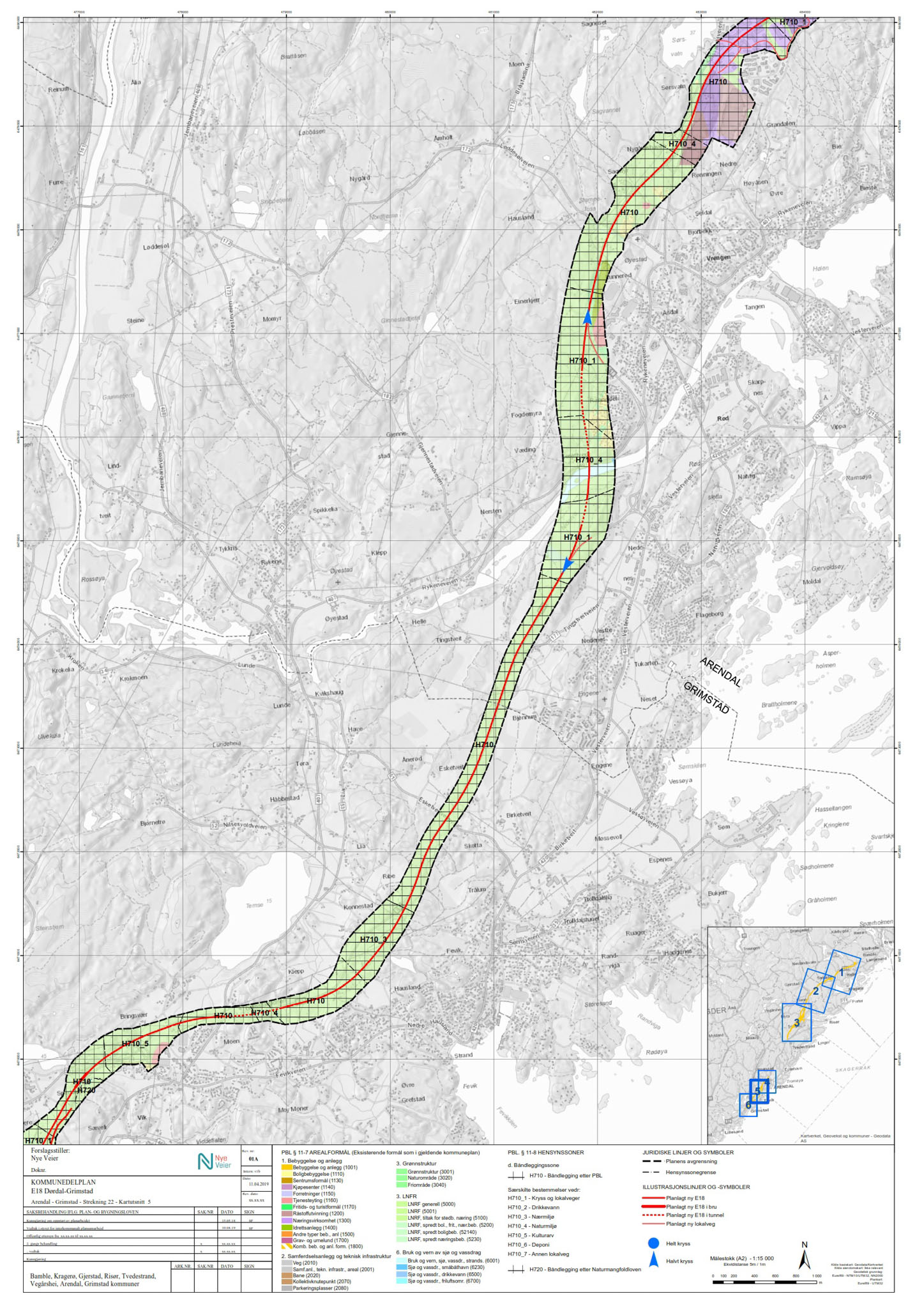 Eksempel på kommunedelplan på høring ved Arendal/Grimstad. (Ill: Nye Veier, Rambøll, Asplan Viak)